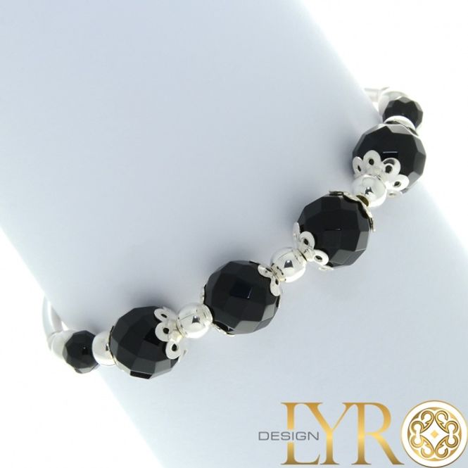 Hovedbilde Sølvarmbånd med Slipte Black Stones