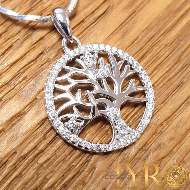 Hovedbilde Yggdrasil sølvanheng m/ CZ